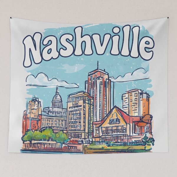 Item preview, Nashville Skyline Colorful Cityscape  designed and sold by HowToCanadian.