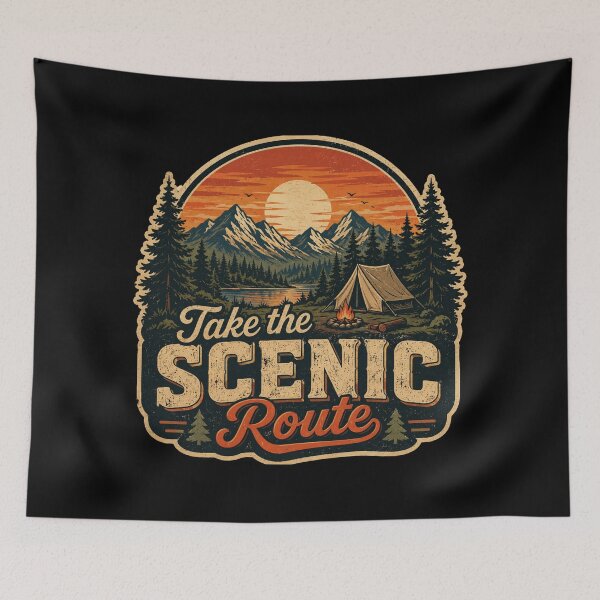 Item preview, Take the Scenic Route Vintage National Park Adventure Retro Camping Design designed and sold by RJACreative.