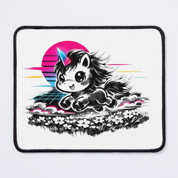 Item preview, Chibi Unicorn Synthwave Sumi-e Glow designed and sold by KungPowUnicorn.