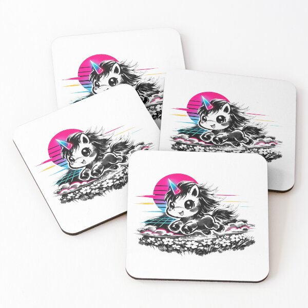 Item preview, Chibi Unicorn Synthwave Sumi-e Glow designed and sold by KungPowUnicorn.