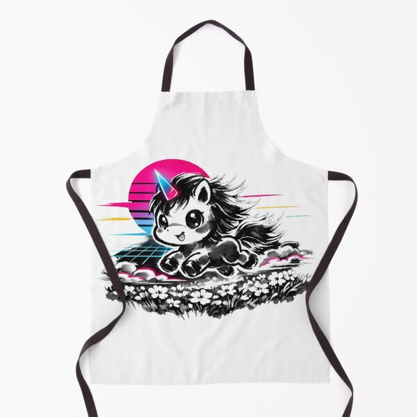 Item preview, Chibi Unicorn Synthwave Sumi-e Glow designed and sold by KungPowUnicorn.
