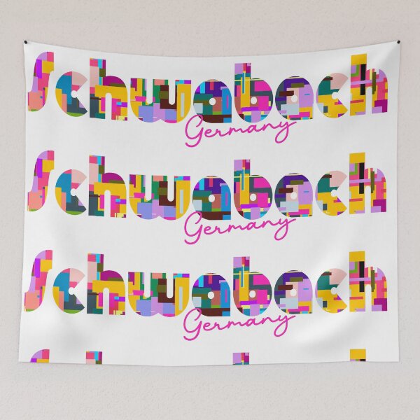 Item preview, Schwabach, Germany, Vibrant Abstract City Typography Art designed and sold by Wanderful-roads.