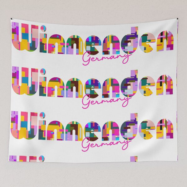 Item preview, Winnenden, Germany, Vibrant Abstract City Typography Art designed and sold by Wanderful-roads.