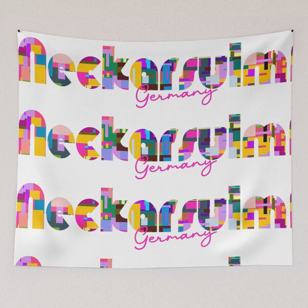 Item preview, Neckarsulm, Germany, Vibrant Abstract City Typography Art designed and sold by Wanderful-roads.