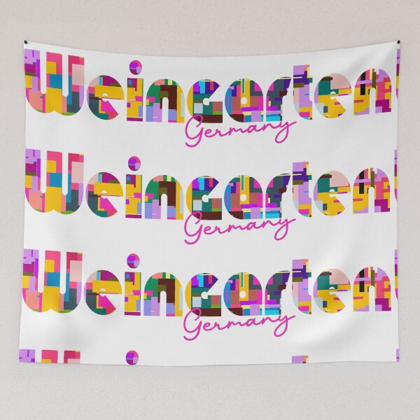 Item preview, Weingarten, Germany, Vibrant Abstract City Typography Art designed and sold by Wanderful-roads.