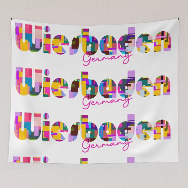 Item preview, Wiesbaden, Germany, Vibrant Abstract City Typography Art designed and sold by Wanderful-roads.