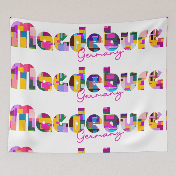 Item preview, Magdeburg, Germany, Vibrant Abstract City Typography Art designed and sold by Wanderful-roads.