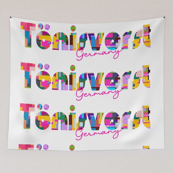Item preview, Tönisvorst, Germany, Vibrant Abstract City Typography Art designed and sold by Wanderful-roads.