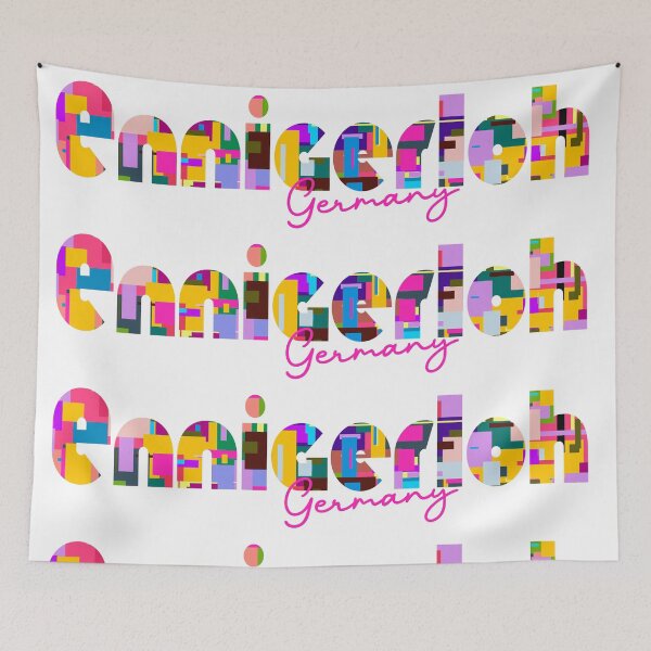 Item preview, Ennigerloh, Germany, Vibrant Abstract City Typography Art designed and sold by Wanderful-roads.