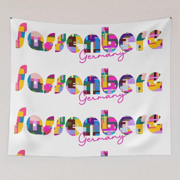 Item preview, Sassenberg, Germany, Vibrant Abstract City Typography Art designed and sold by Wanderful-roads.
