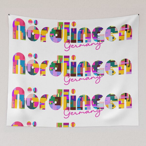 Item preview, Nördlingen, Germany, Vibrant Abstract City Typography Art designed and sold by Wanderful-roads.