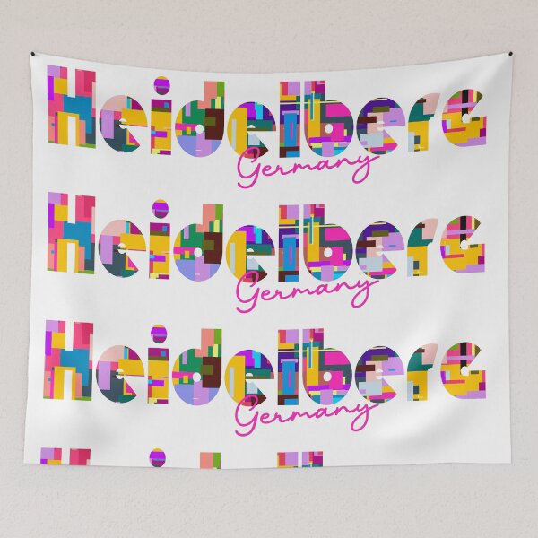 Item preview, Heidelberg, Germany, Vibrant Abstract City Typography Art designed and sold by Wanderful-roads.