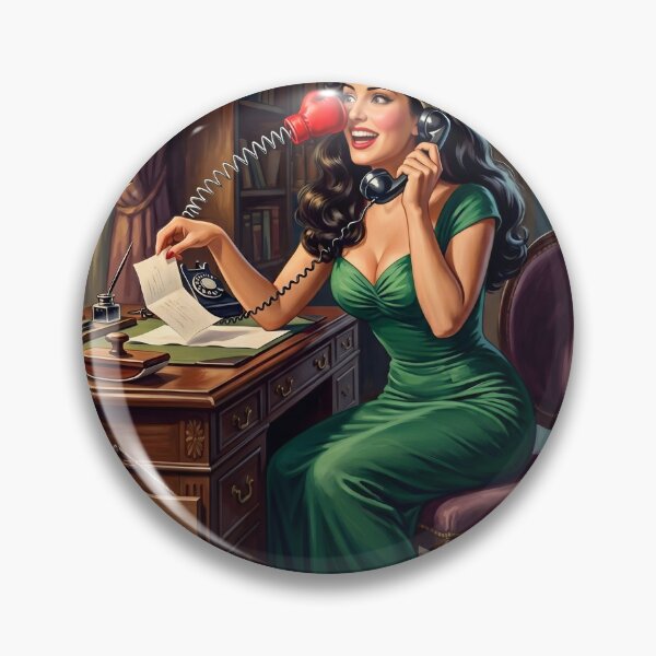 Item preview, Vintage Pinup Girl Boxing Glove Phone Retro Office Decor designed and sold by Vincent-68.