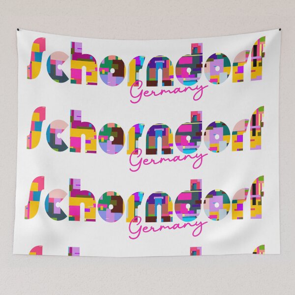Item preview, Schorndorf, Germany, Vibrant Abstract City Typography Art designed and sold by Wanderful-roads.