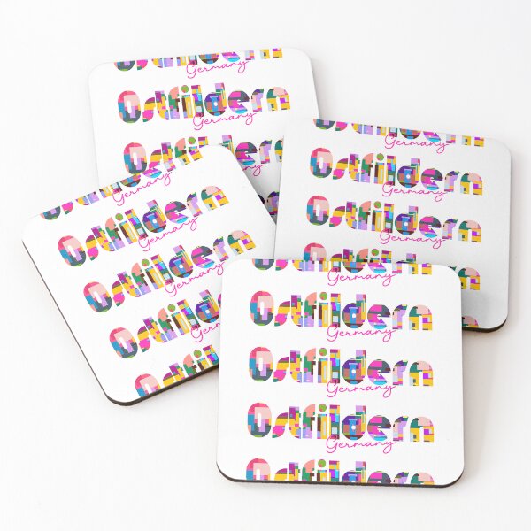 Item preview, Ostfildern, Germany, Vibrant Abstract City Typography Art designed and sold by Wanderful-roads.
