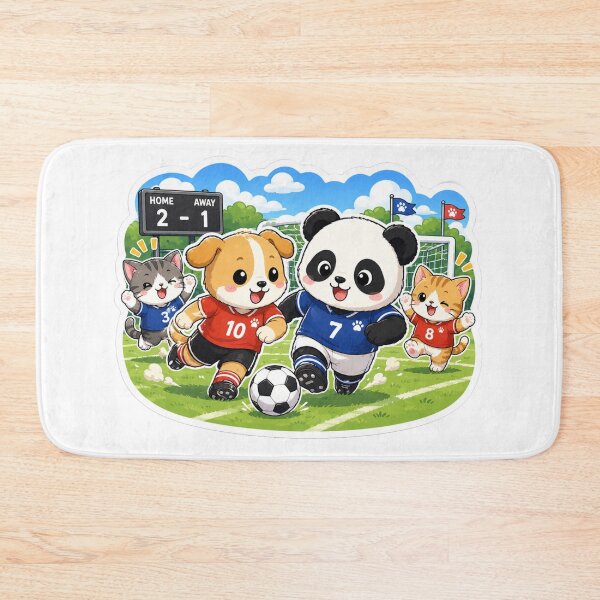 Item preview, Dog Playing Football with Panda & Cats designed and sold by MR4me.