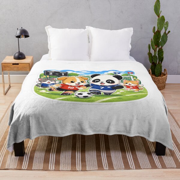 Item preview, Dog Playing Football with Panda & Cats designed and sold by MR4me.