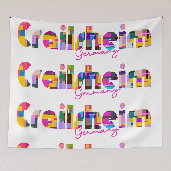 Item preview, Crailsheim, Germany, Vibrant Abstract City Typography Art designed and sold by Wanderful-roads.