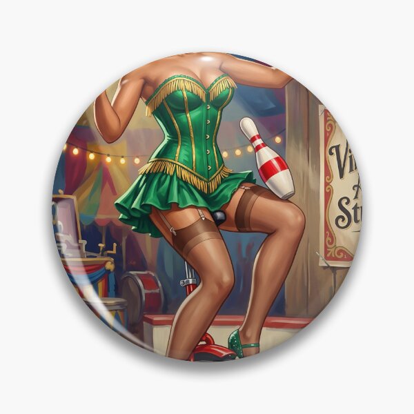 Item preview, Vintage Circus Pinup Girl Juggling on Unicycle Wall Art designed and sold by Vincent-68.
