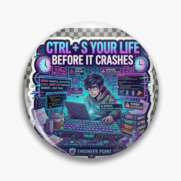Item preview, Ctrl + S Your Life Before It Crashes | Funny Engineer Sticker designed and sold by BrahmiArts.