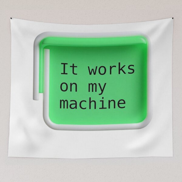 Item preview,  It Works On My Machine Funny Programmer Developer Laptop Sticker designed and sold by Brightberry Studio.
