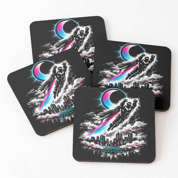 Item preview, Soaring Hero Synthwave Sumi-e Night designed and sold by KungPowUnicorn.
