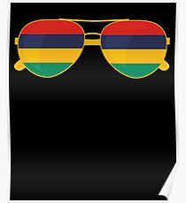 Mauritian Flag Mauritius Sunglasses Shirt Mauritius Flag Tee Poster