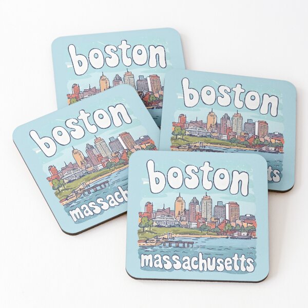 Item preview, Boston Massachusetts Cute Pastel Skyline designed and sold by HowToCanadian.