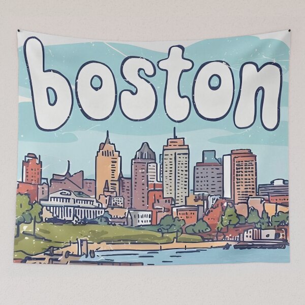Item preview, Boston Massachusetts Cute Pastel Skyline designed and sold by HowToCanadian.