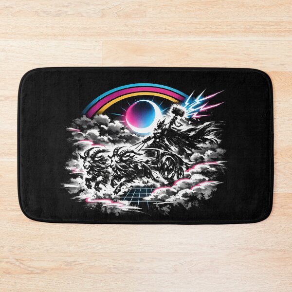Item preview, Synthwave Sumi-e Thor’s Chariot designed and sold by KungPowUnicorn.