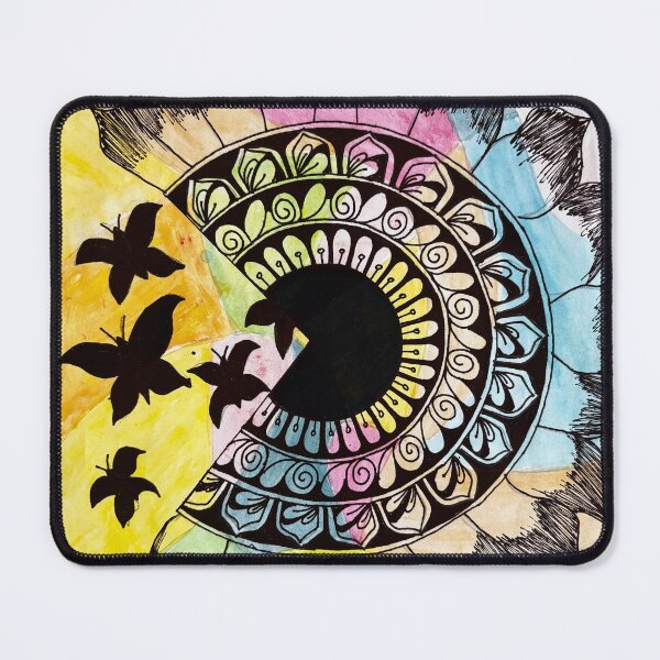 Item preview, Vibrant Sunburst Mandala with Butterflies designed and sold by FineLineVibes.