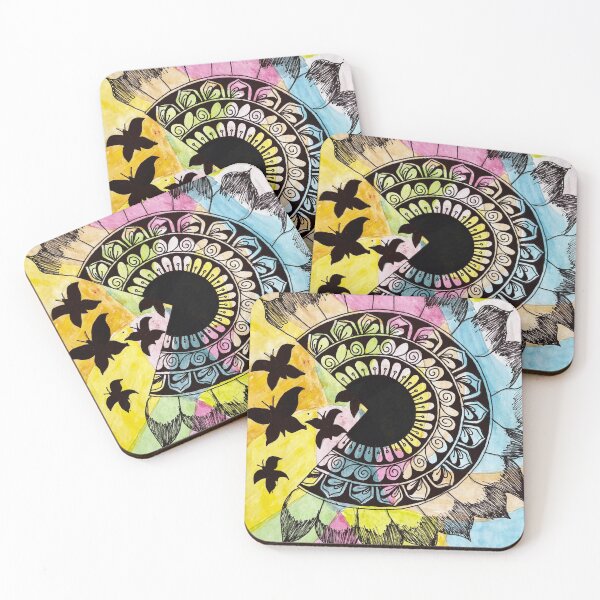Item preview, Vibrant Sunburst Mandala with Butterflies designed and sold by FineLineVibes.