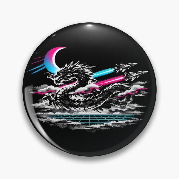 Item preview, Dragon and Jets Synthwave Sumi-e Sea designed and sold by KungPowUnicorn.