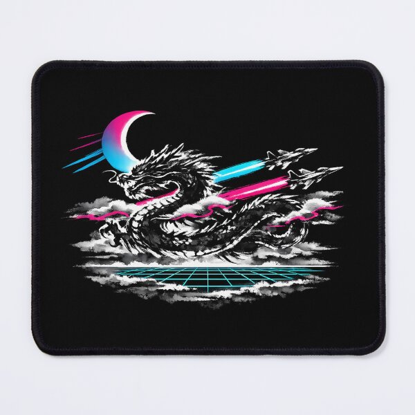 Item preview, Dragon and Jets Synthwave Sumi-e Sea designed and sold by KungPowUnicorn.