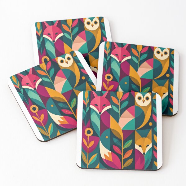 Item preview, Geometric Forest Animals Abstract Art designed and sold by Reshmakhan.