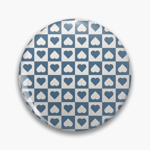 Item preview, Blue and Cream checkered hearts designed and sold by pattern-archive.
