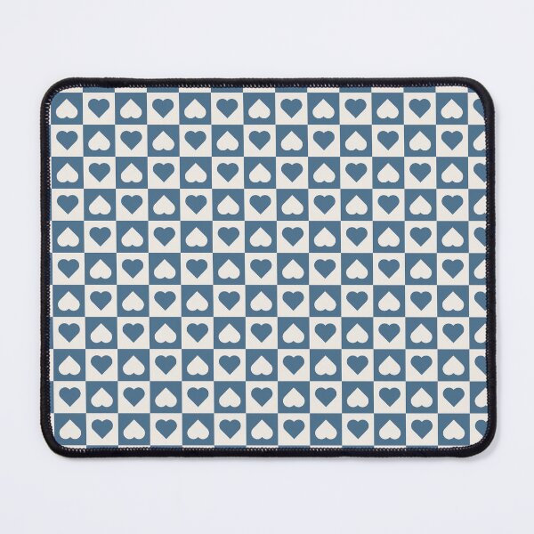 Item preview, Blue and Cream checkered hearts designed and sold by pattern-archive.