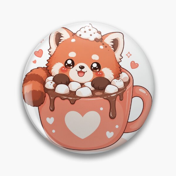 Item preview, Cute Red Panda in Hot Chocolate Kawaii Art designed and sold by StickersHul.