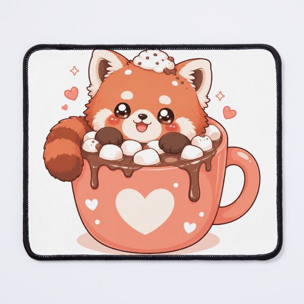 Item preview, Cute Red Panda in Hot Chocolate Kawaii Art designed and sold by StickersHul.