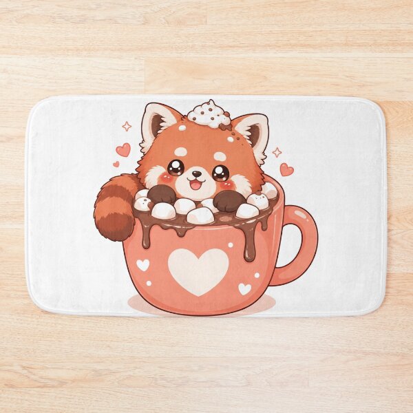 Item preview, Cute Red Panda in Hot Chocolate Kawaii Art designed and sold by StickersHul.