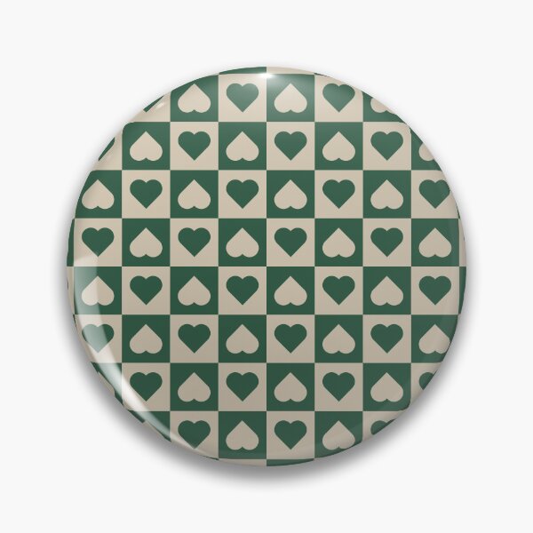 Item preview, Green and Sand checkered hearts designed and sold by pattern-archive.