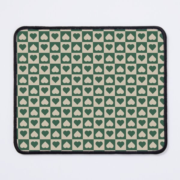 Item preview, Green and Sand checkered hearts designed and sold by pattern-archive.