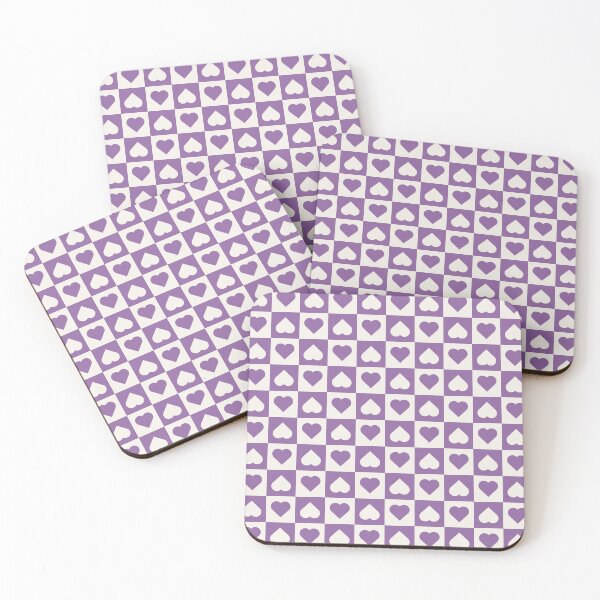 Item preview, Purple and Cream checkered hearts designed and sold by pattern-archive.