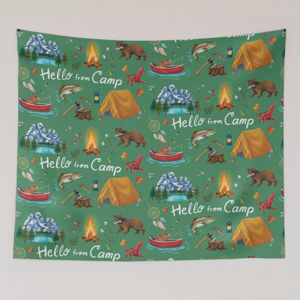 Item preview, Camping Wildlife Nature Campfire Summer Gift Camp Fishing designed and sold by dorothYAY studio.