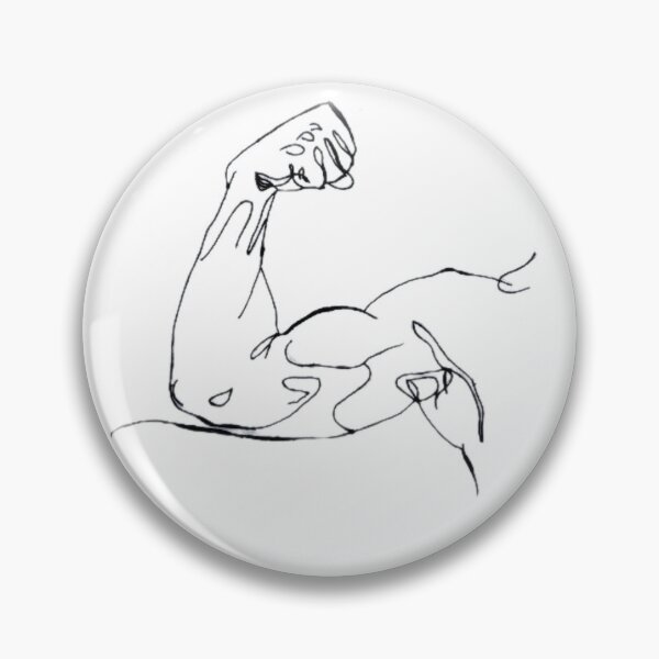 Item preview, Minimalist Hand Sketched One Line Muscle Arm Art designed and sold by FineLineVibes.