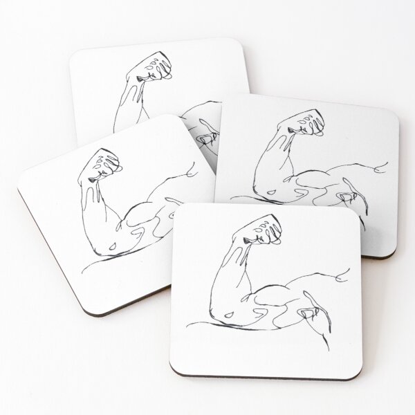 Item preview, Minimalist Hand Sketched One Line Muscle Arm Art designed and sold by FineLineVibes.