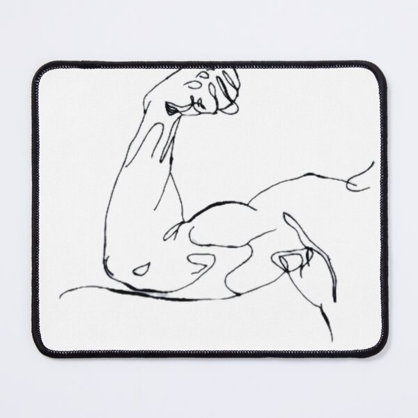 Item preview, Minimalist Hand Sketched One Line Muscle Arm Art designed and sold by FineLineVibes.