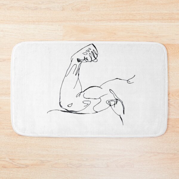 Item preview, Minimalist Hand Sketched One Line Muscle Arm Art designed and sold by FineLineVibes.