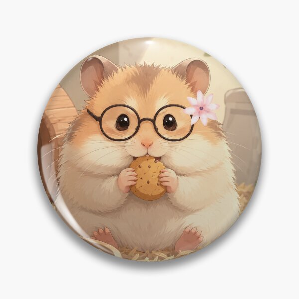 Item preview, Cute Hamster with Glasses Eating a Cookie designed and sold by Runa :).