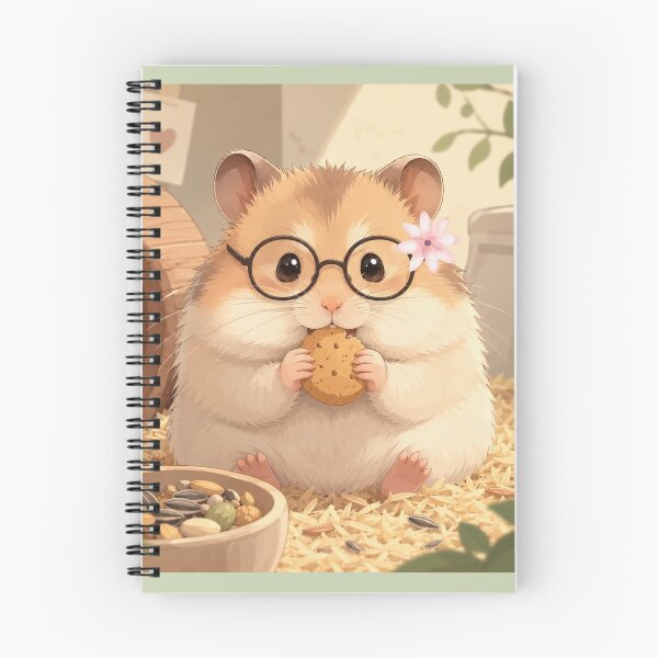 Item preview, Cute Hamster with Glasses Eating a Cookie designed and sold by Runa :).